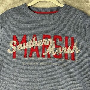Southern Marsh Sweater Mens Small Spellout‎ Knit Logo Preppy Golf Performance